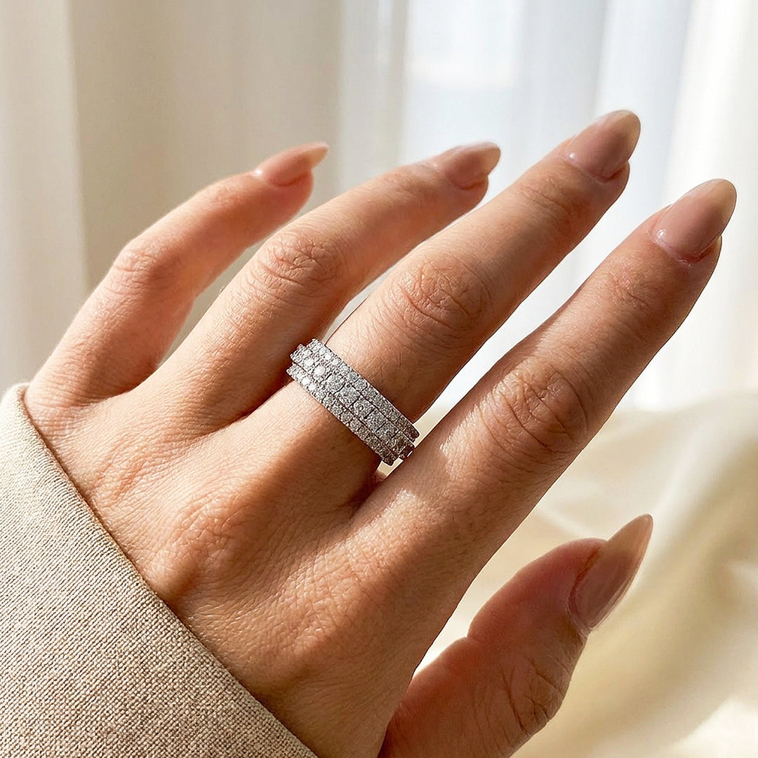 Triple Row Eternity Band Ring | Luxe2077