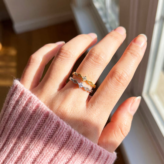 Floral Cluster &amp; Infinity Band Ring | Luxe2079