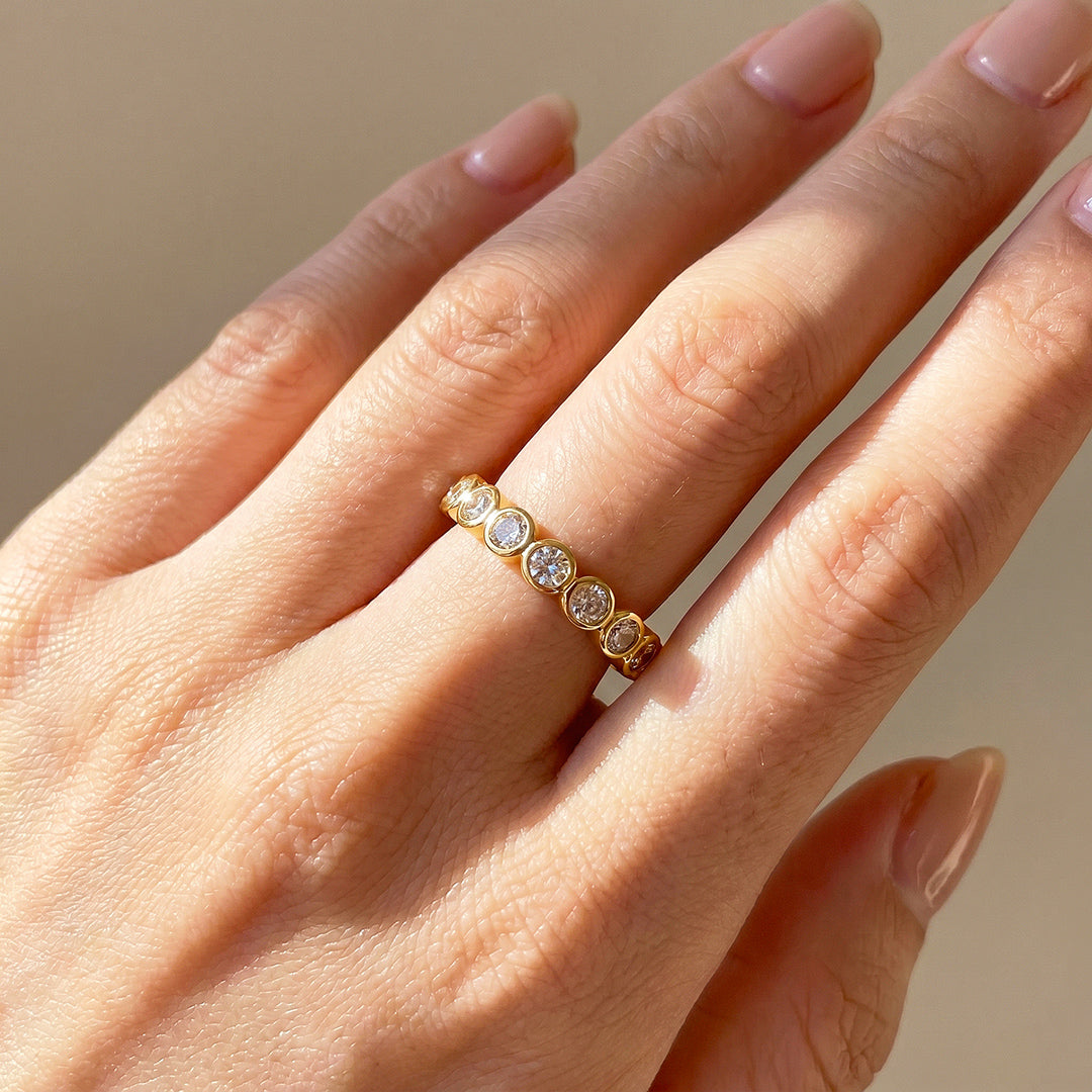 Eternity Bezel-Set Diamond Simulant Band Ring | Luxe2084