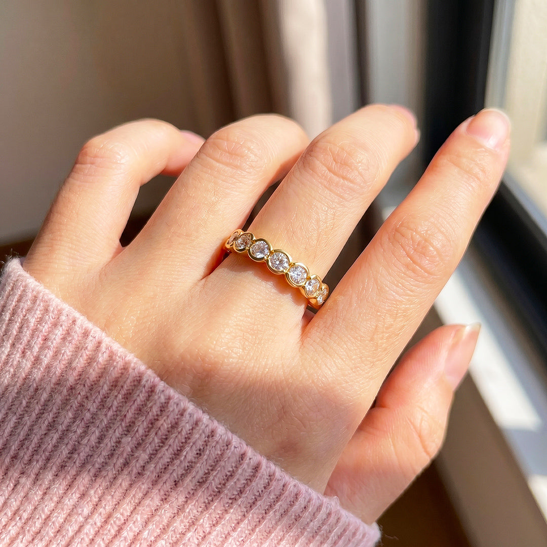 Eternity Bezel-Set Diamond Simulant Band Ring | Luxe2084