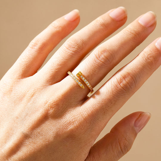 Pavé Diamond Simulant Nail Wrap Ring | Luxe2090