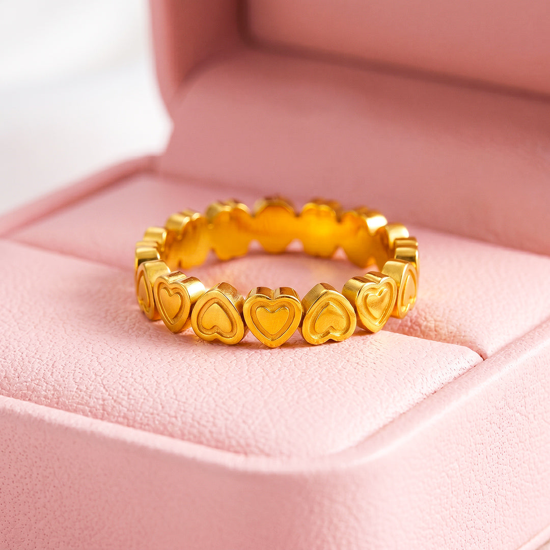 Full Eternity Heart Motif Band Ring | Luxe2093