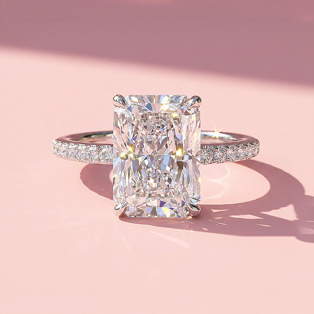 Crushed Ice Radiant Solitaire Pavé | Women&