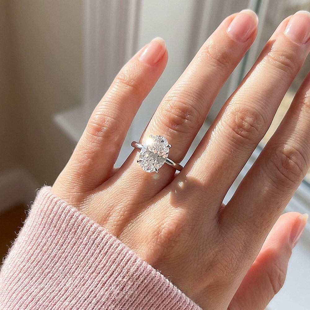Oval Solitaire Four-Prong | Women's Ring | Luxe2112