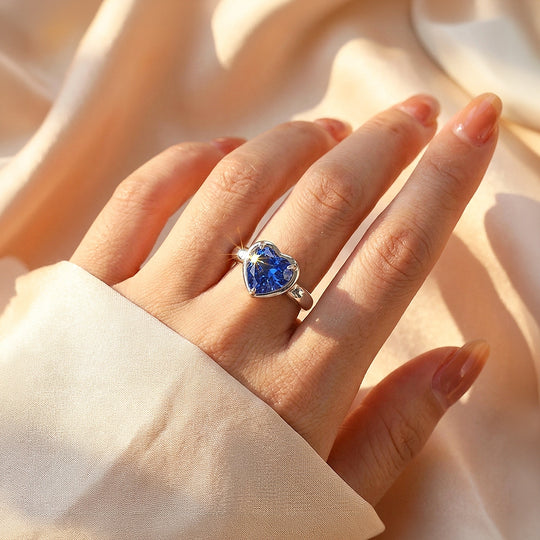 Sapphire-Blue Heart Solitaire | Women&