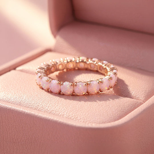 Pink Round Shared-Prong Eternity Band | Women&