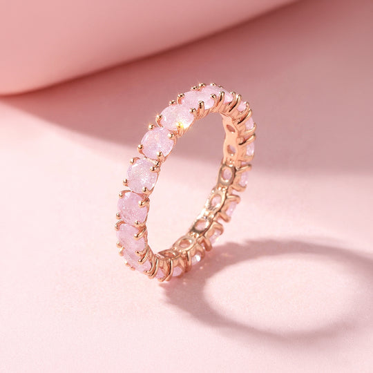 Pink Round Shared-Prong Eternity Band | Women&