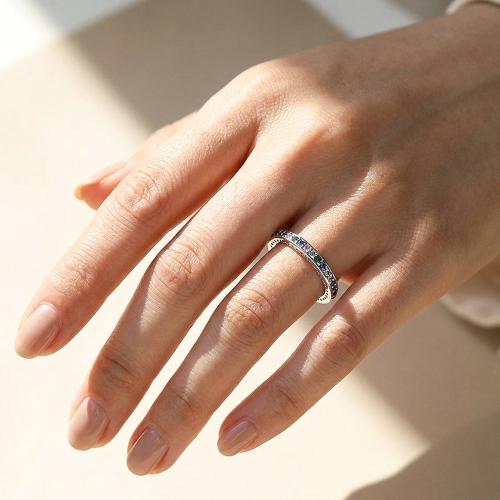 Channel-Set Multi-Tone Eternity Band | Women's Ring | Luxe2126