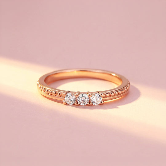 Three-Stone Round Pavé Accent Band | Women&