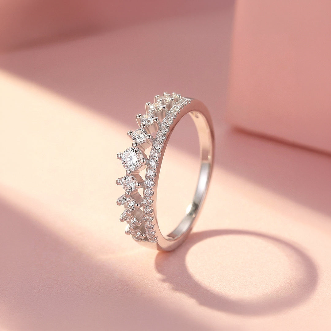 Tiara Crown Pavé Stacking Band | Women&