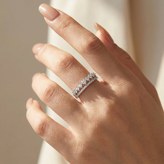 Tiara Crown Pavé Stacking Band | Women&