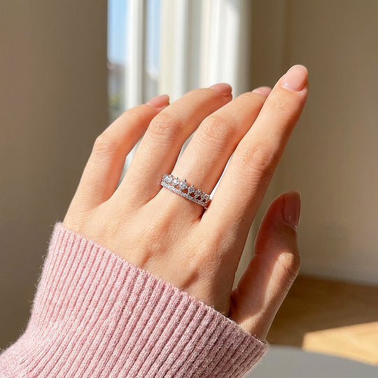 Tiara Crown Pavé Stacking Band | Women&