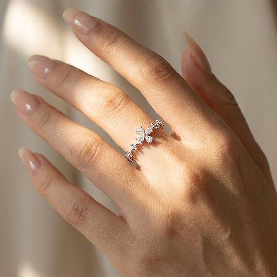 Cross Motif Beaded Stacking Band | Women&