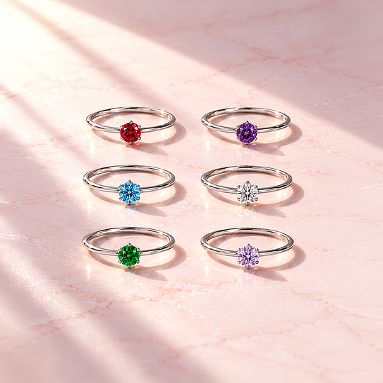 Birthstone Solitaire Ring | Luxe2141