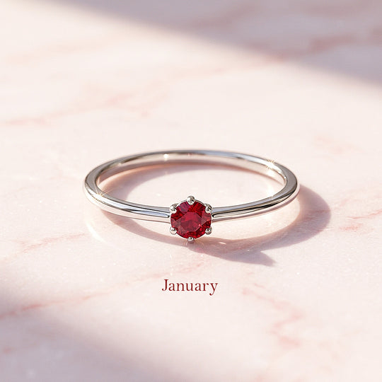 Birthstone Solitaire Ring | Luxe2141