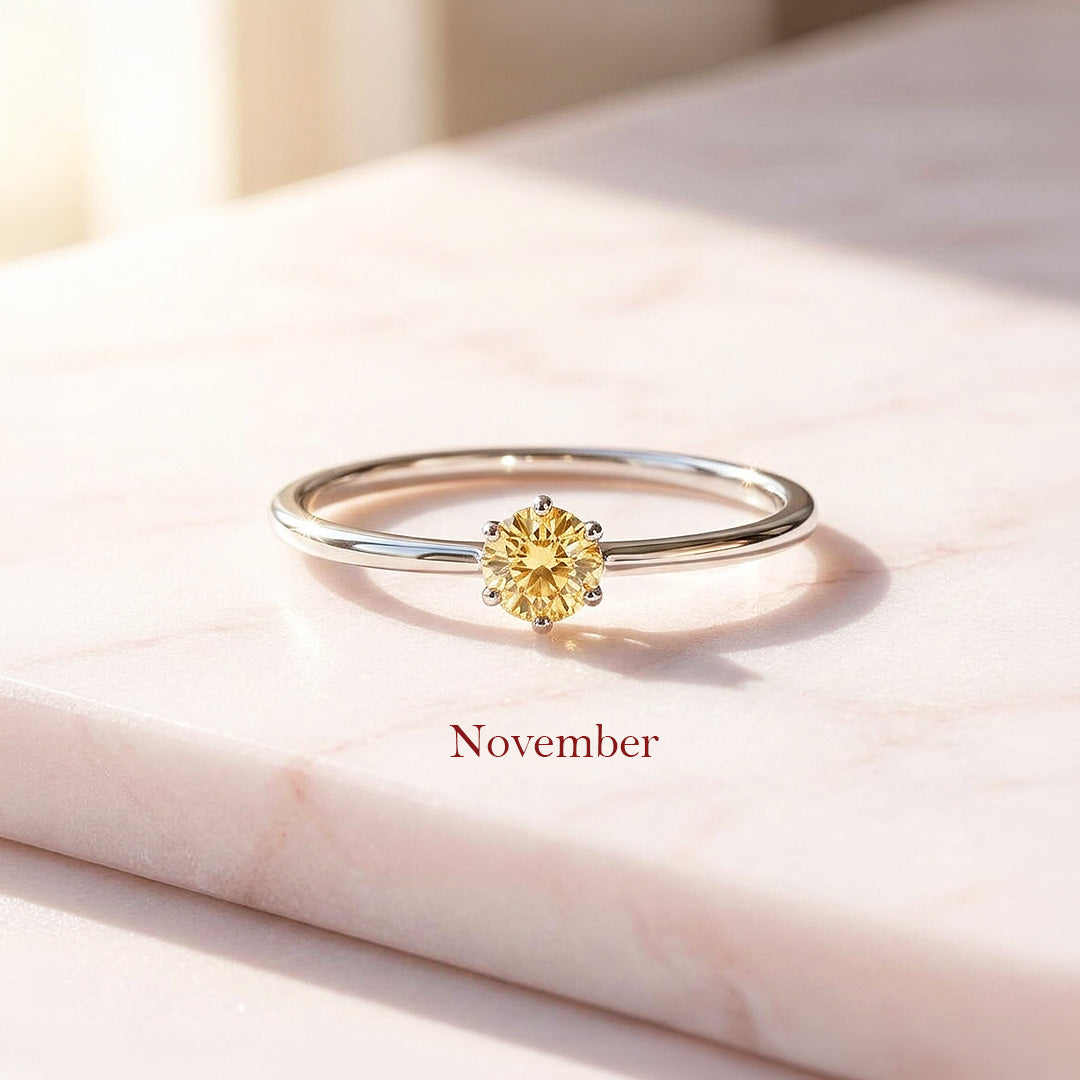 Birthstone Solitaire Ring | Luxe2141