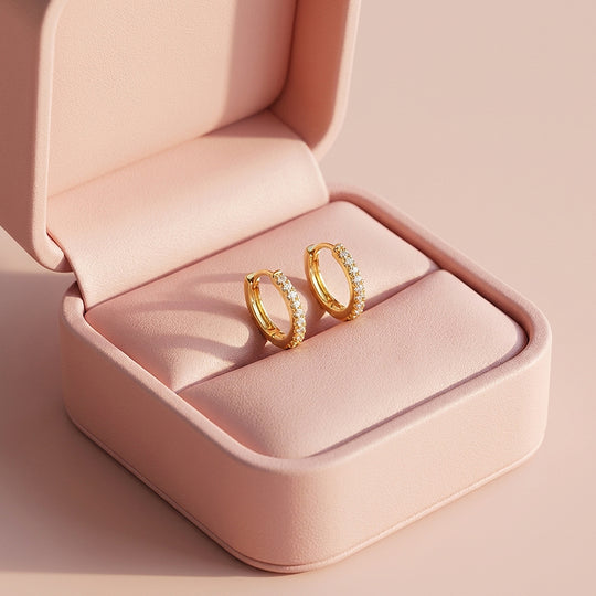 Pavé Huggie Hoop Earrings | Luxe2800