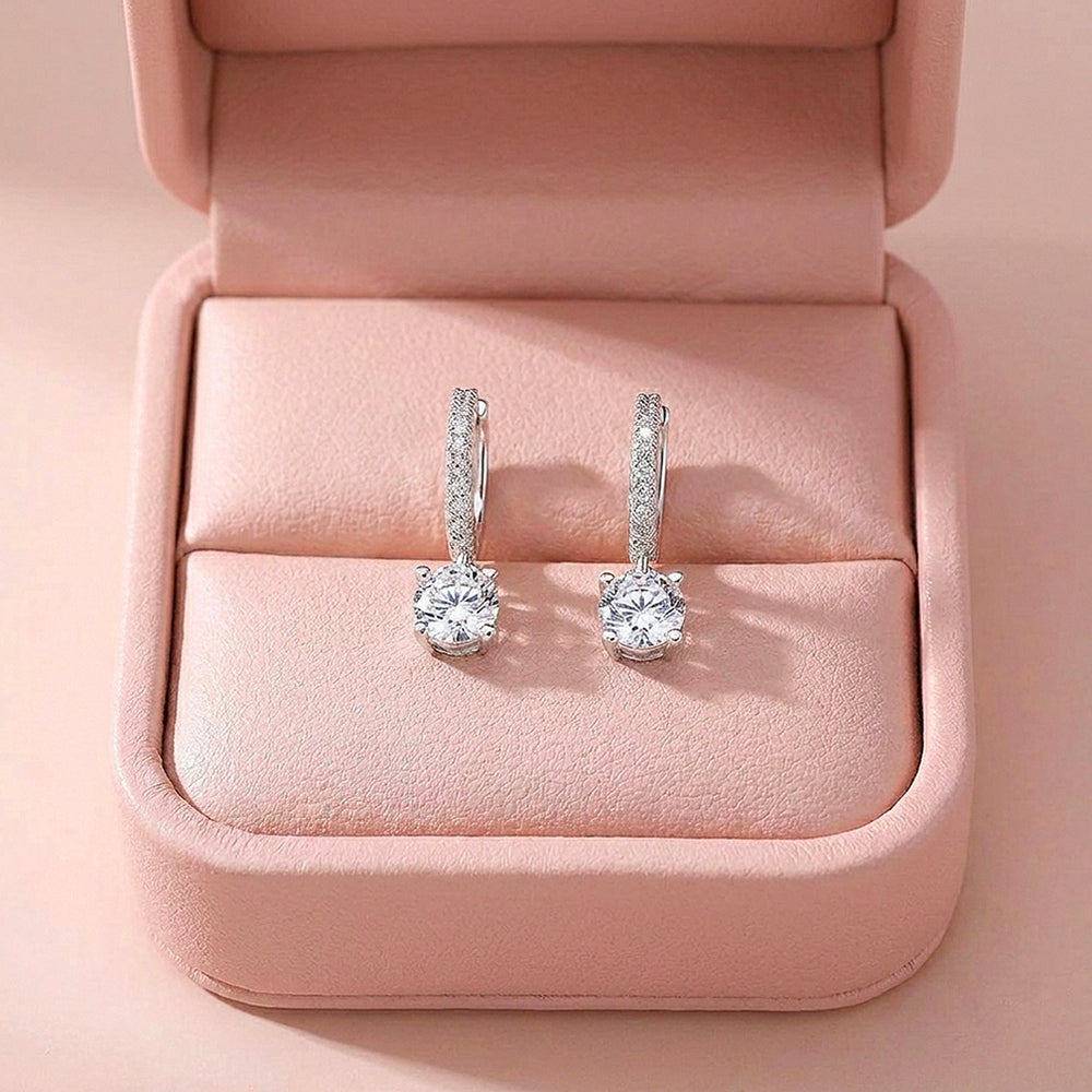 Pavé Hoop & Solitaire Drop Earrings | Luxe3509