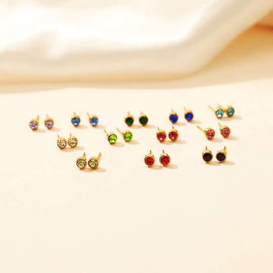 Luxe3575 - Birthstone Ear Studs