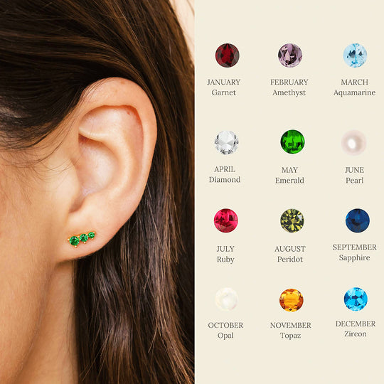 Luxe3576 - Birthstone Ear Studs