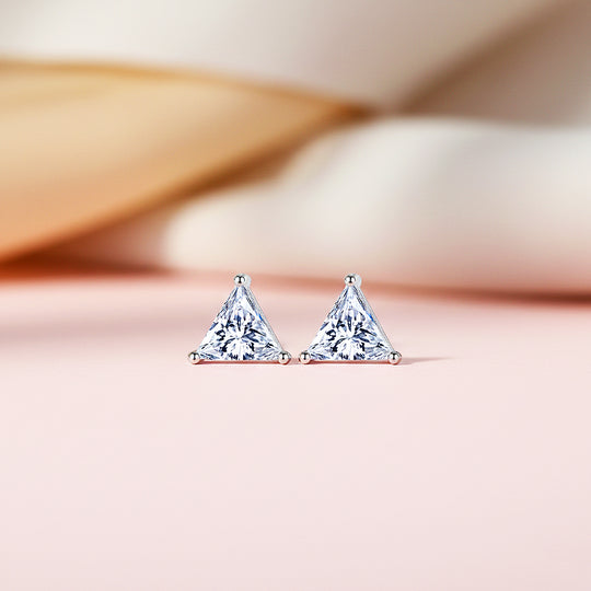 Triangle Solitaire Stud Earrings | White Gold | Luxe3624 - Luxe Earrings | Singapore Jewellery, Wedding Rings &amp; Gifts | Same Day Delivery | Tiara.com.sg