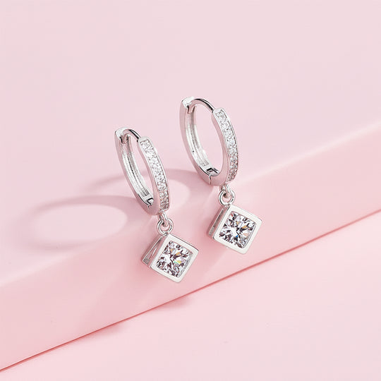 Cube Geometric Drop Earrings | White Gold | Luxe3625 - Luxe Earrings | Singapore Jewellery, Wedding Rings &amp; Gifts | Same Day Delivery | Tiara.com.sg