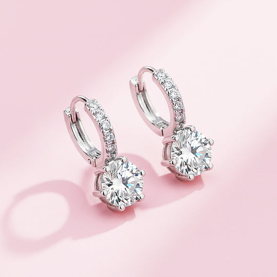 Solitaire &amp; Pavé Hoop Earrings | White Gold | Luxe3628 - Luxe Earrings | Singapore Jewellery, Wedding Rings &amp; Gifts | Same Day Delivery | Tiara.com.sg