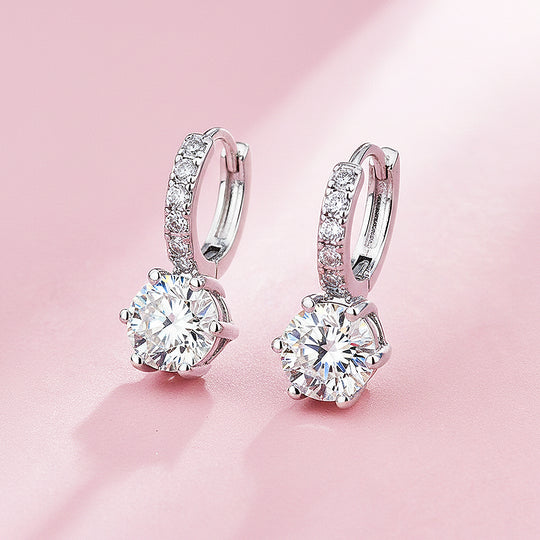 Solitaire &amp; Pavé Hoop Earrings | White Gold | Luxe3628 - Luxe Earrings | Singapore Jewellery, Wedding Rings &amp; Gifts | Same Day Delivery | Tiara.com.sg