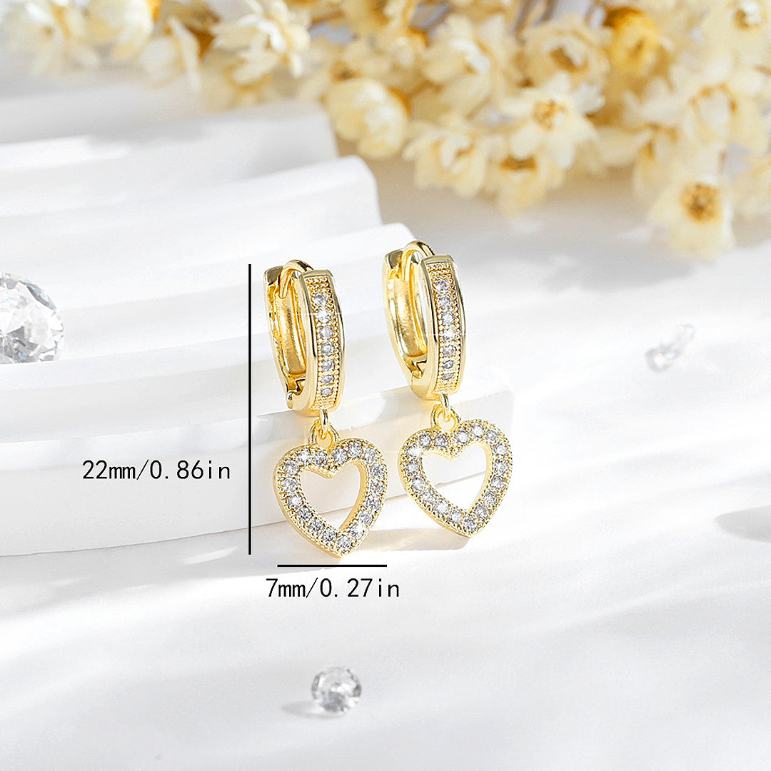 Pavé Heart Hoop Earrings | Gold &amp; White Gold | Luxe3631 - Luxe Earrings | Singapore Jewellery, Wedding Rings &amp; Gifts | Same Day Delivery | Tiara.com.sg