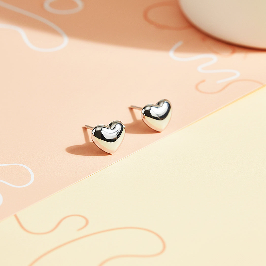 Minimalist Heart Stud Earrings | Titanium Steel | Luxe3634 - Luxe Earrings | Singapore Jewellery, Wedding Rings &amp; Gifts | Same Day Delivery | Tiara.com.sg