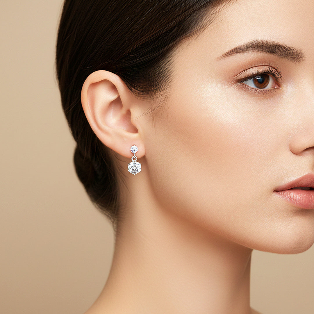 Celestial Asymmetric Drop Earrings | Gold | Luxe3636 - Luxe Earrings | Singapore Jewellery, Wedding Rings & Gifts | Same Day Delivery | Tiara.com.sg