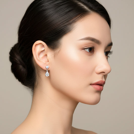 Teardrop Asymmetric Drop Earrings | Gold | Luxe3637 - Luxe Earrings | Singapore Jewellery, Wedding Rings &amp; Gifts | Same Day Delivery | Tiara.com.sg