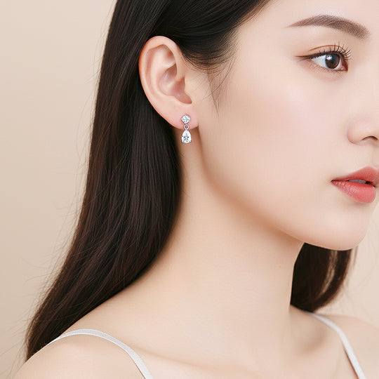 Teardrop Asymmetric Drop Earrings | Gold | Luxe3637 - Luxe Earrings | Singapore Jewellery, Wedding Rings &amp; Gifts | Same Day Delivery | Tiara.com.sg