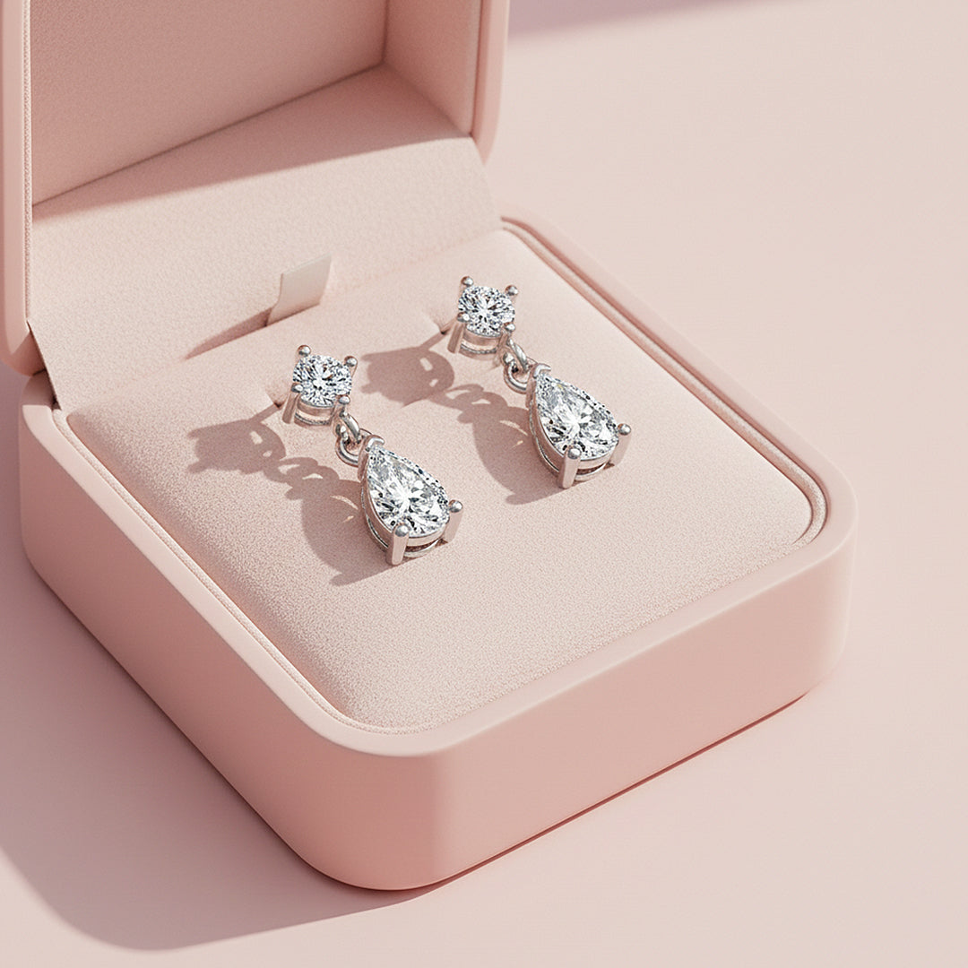 Teardrop Asymmetric Drop Earrings | Gold | Luxe3637 - Luxe Earrings | Singapore Jewellery, Wedding Rings &amp; Gifts | Same Day Delivery | Tiara.com.sg