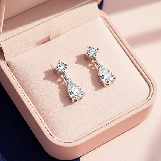 Teardrop Asymmetric Drop Earrings | Gold | Luxe3637 - Luxe Earrings | Singapore Jewellery, Wedding Rings &amp; Gifts | Same Day Delivery | Tiara.com.sg