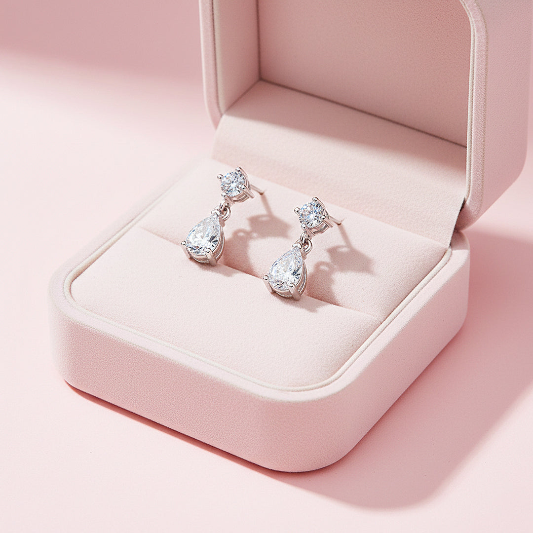 Teardrop Asymmetric Drop Earrings | Gold | Luxe3637 - Luxe Earrings | Singapore Jewellery, Wedding Rings &amp; Gifts | Same Day Delivery | Tiara.com.sg