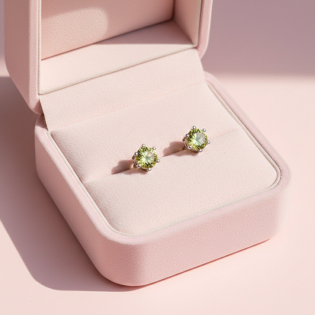 Round Solitaire Stud Earrings | Gold | Luxe3651 - Luxe Earrings | Singapore Jewellery, Wedding Rings &amp; Gifts | Same Day Delivery | Tiara.com.sg