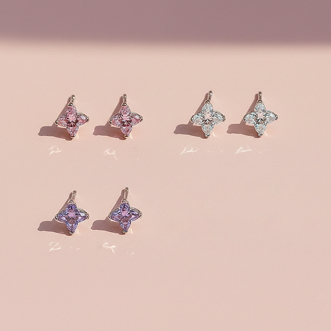 Star Blossom Stud Earrings | White Gold | Luxe3652 - Luxe Earrings | Singapore Jewellery, Wedding Rings &amp; Gifts | Same Day Delivery | Tiara.com.sg