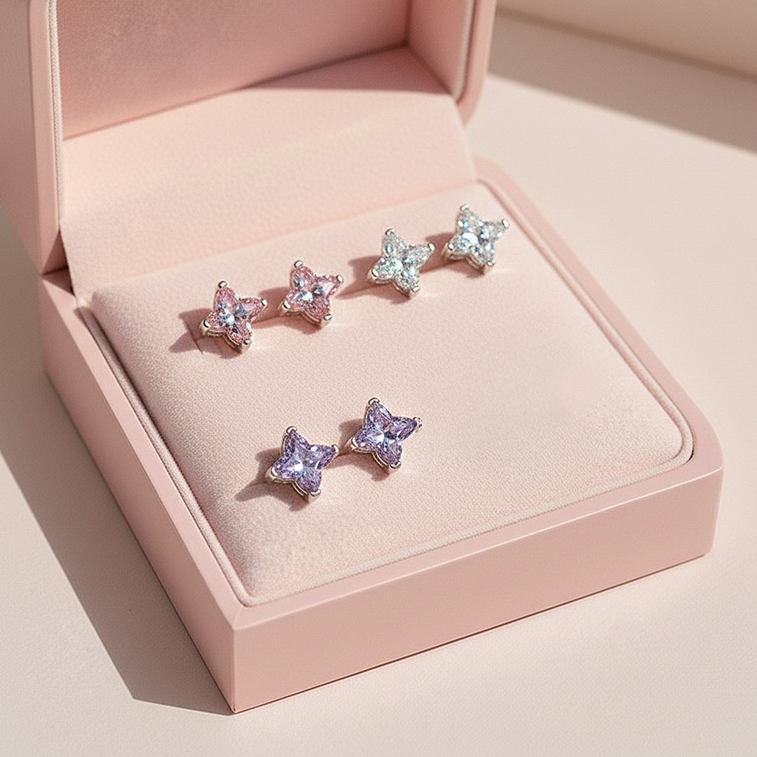 Star Blossom Stud Earrings | White Gold | Luxe3652 - Luxe Earrings | Singapore Jewellery, Wedding Rings &amp; Gifts | Same Day Delivery | Tiara.com.sg