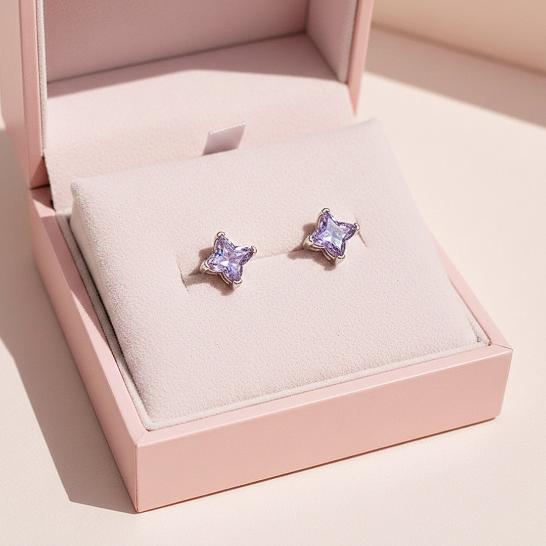 Star Blossom Stud Earrings | White Gold | Luxe3652 - Luxe Earrings | Singapore Jewellery, Wedding Rings &amp; Gifts | Same Day Delivery | Tiara.com.sg