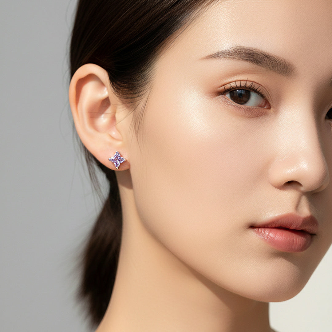 Star Blossom Stud Earrings | White Gold | Luxe3652 - Luxe Earrings | Singapore Jewellery, Wedding Rings &amp; Gifts | Same Day Delivery | Tiara.com.sg