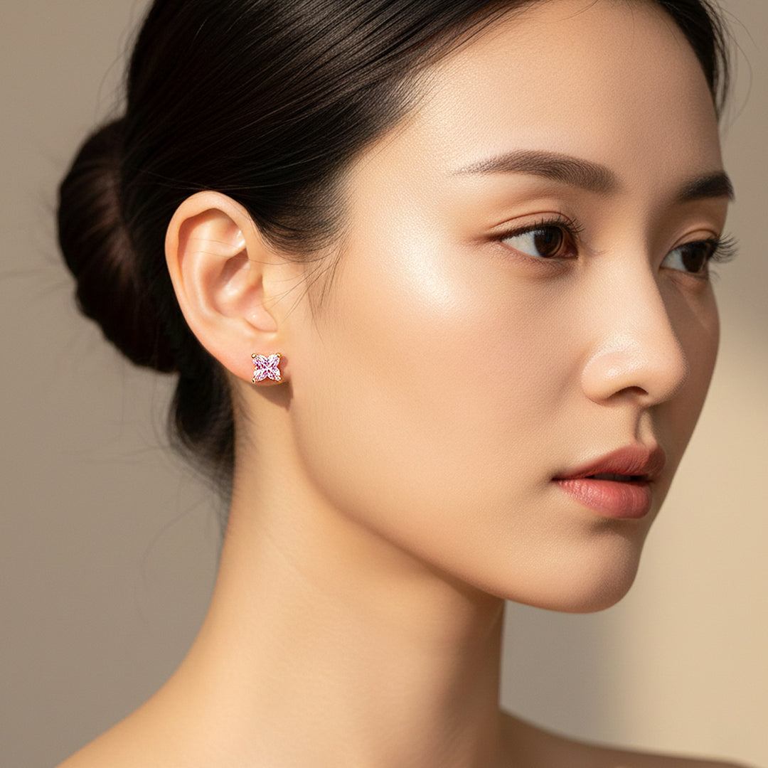 Star Blossom Stud Earrings | White Gold | Luxe3652 - Luxe Earrings | Singapore Jewellery, Wedding Rings &amp; Gifts | Same Day Delivery | Tiara.com.sg