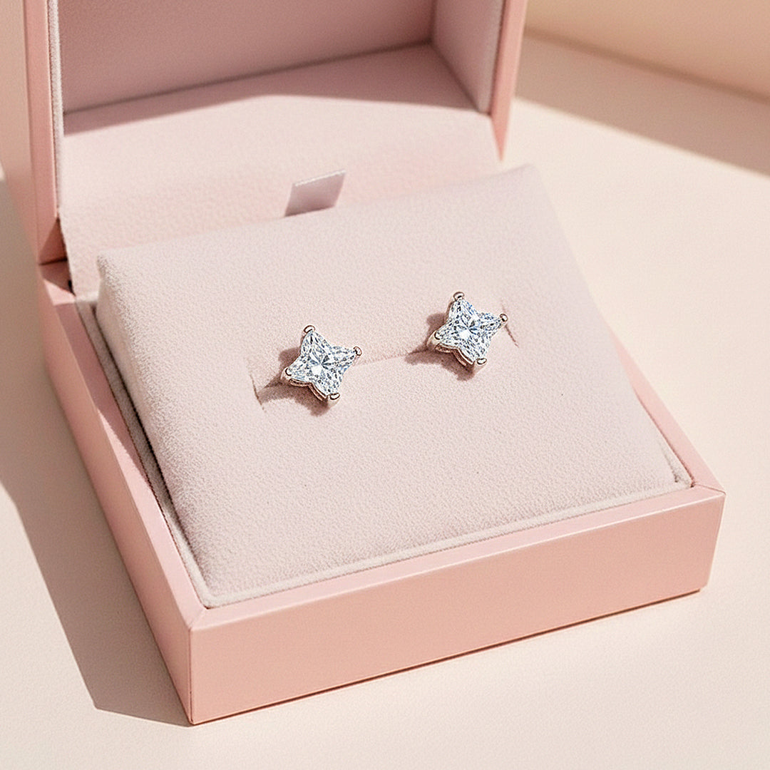Star Blossom Stud Earrings | White Gold | Luxe3652 - Luxe Earrings | Singapore Jewellery, Wedding Rings &amp; Gifts | Same Day Delivery | Tiara.com.sg