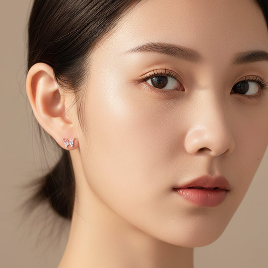 Butterfly Stud Earrings | White Gold | Luxe3653 - Luxe Earrings | Singapore Jewellery, Wedding Rings &amp; Gifts | Same Day Delivery | Tiara.com.sg