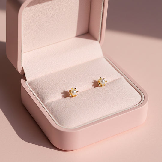 Pearl Stud Earrings | Gold Plated | Luxe3654 - Luxe Earrings | Singapore Jewellery, Wedding Rings &amp; Gifts | Same Day Delivery | Tiara.com.sg
