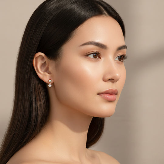 Clover Drop Earrings | Gold | Luxe3663 - Luxe Earrings | Singapore Jewellery, Wedding Rings &amp; Gifts | Same Day Delivery | Tiara.com.sg