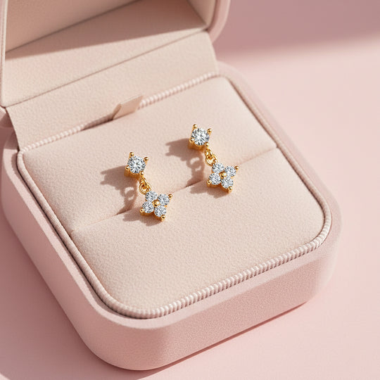 Clover Drop Earrings | Gold | Luxe3663 - Luxe Earrings | Singapore Jewellery, Wedding Rings &amp; Gifts | Same Day Delivery | Tiara.com.sg