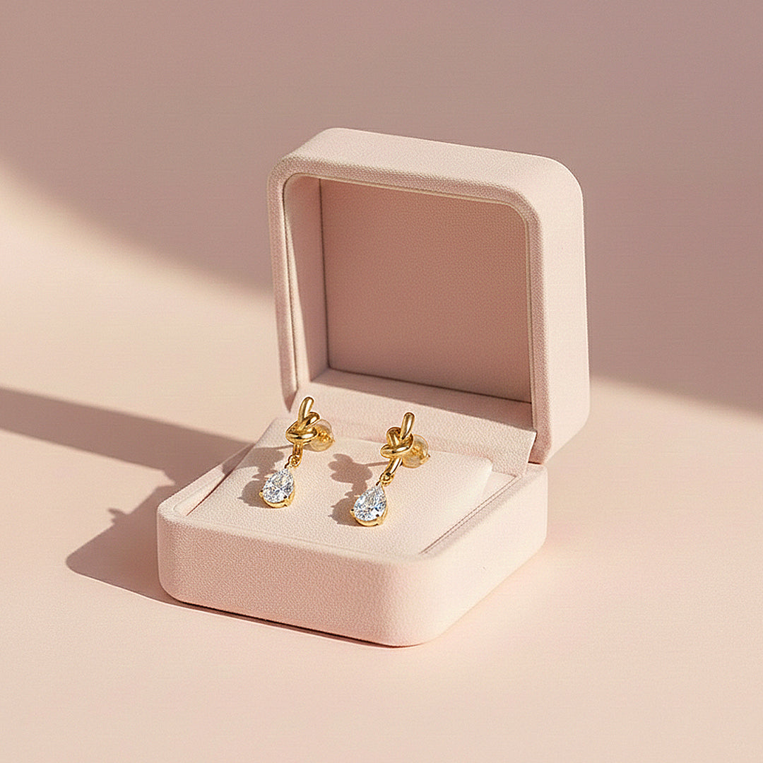 Teardrop Drop Earrings | Gold | Luxe3665 - Luxe Earrings | Singapore Jewellery, Wedding Rings &amp; Gifts | Same Day Delivery | Tiara.com.sg