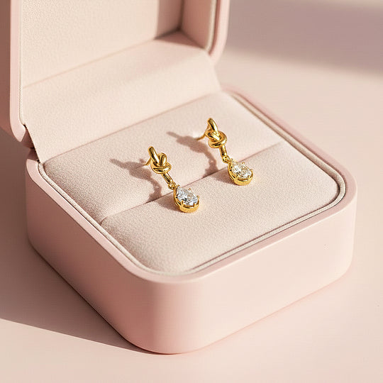 Teardrop Drop Earrings | Gold | Luxe3665 - Luxe Earrings | Singapore Jewellery, Wedding Rings &amp; Gifts | Same Day Delivery | Tiara.com.sg