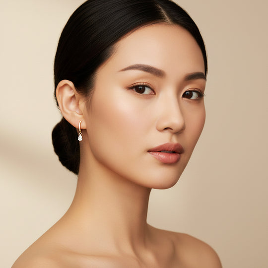 Pear Drop Earrings | Gold &amp; White Gold | Luxe3673 - Luxe Earrings | Singapore Jewellery, Wedding Rings &amp; Gifts | Same Day Delivery | Tiara.com.sg